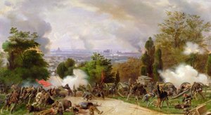 1871'de Pere Lachaise mezarlığında kavga (tuval üzerine yağlı boya) by Felix Philippoteaux