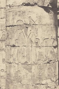 Karnak (Teb), Saray--Hipostil Salonu--Orta Sütun Düzeni--Fut Dekorasyonu,1853 (fotoğraf) by Félix Teynard