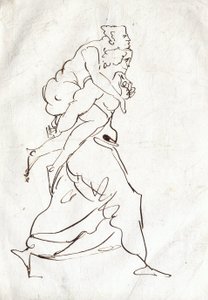 Aeneas ve Anchises by Ferdinand Victor Eugene Delacroix