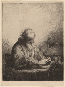 yaşlı bir adam okuma by Ferdinand Bol