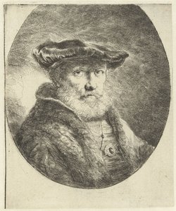 Kadife bereli yaşlı bir adamın büstü by Ferdinand Bol