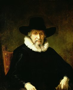 Geniş kenarlı bir şapka ile bir ruff ve koyu giysiler giyen bir Beyefendinin portresi by Ferdinand Bol