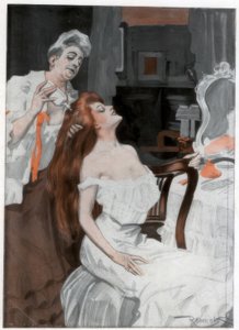 Saçını yaptıran kadın, 19. yüzyıl sonu - 20. yüzyıl başı by Ferdinand Freih van Reznicek