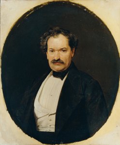 Beyaz yelekli siyah paltolu beyefendi by Ferdinand Georg Waldmuller