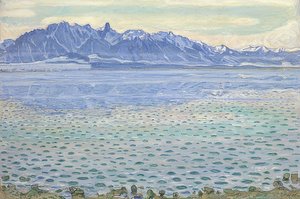 Stockhorn zinciri ile Thun Gölü. 1904 by Ferdinand Hodler