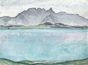 Stockhorn Dağları ile Thunersee, 1910 by Ferdinand Hodler