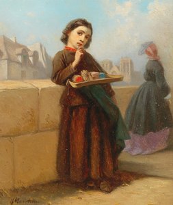 Seine Nehri Kıyısında Kibrit Yakan Kız by Ferdinand Marohn