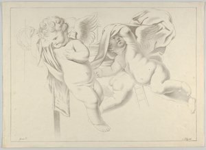 Üç putti çalışması, ca. 1800-1844. by Ferdinand Piloty