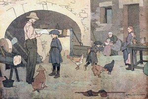 Eve dönüş, Resimli çocukluk kitabında, 1900 dolayları (gravür) by Ferdinand Raffin