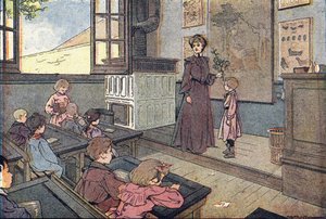 Sınıfta, Çocukluğun Resimli Kitabında, c.1900 (gravür)