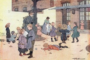 Imagier de l'enfance'de rekreasyon bahçesinde tur ve oyunlar, 1900 dolayları (gravür)