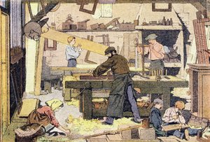 Marangoz, Çocukluğun Resimli kitabında, 1900 dolayları (gravür)