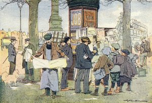 Kiosk'ta gazeteler var, Imagier de l'enfance, c.1900 (gravür) by Ferdinand Raffin