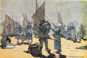 Balıkçılığın dönüşü, Imagier de l'enfance'de, 1900 dolayları (gravür)
