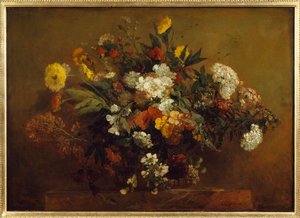 Çiçek buketi. Eugene Delacroix (1798-1863) tarafından yapılan boyama by Ferdinand Victor Eugene Delacroix