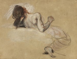 Çömelmiş kadın, 1827 by Ferdinand Victor Eugene Delacroix