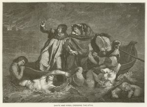 Dante ve Virgil Styx'i geçerken by Ferdinand Victor Eugene Delacroix