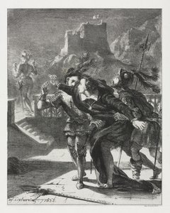 Hamlet: Hamlet Babasının Hayaletini Takip Etmek İçin Koştu, 1835. by Ferdinand Victor Eugene Delacroix