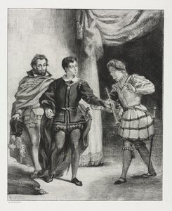 Hamlet: Hamlet ve Guildenstern, 1834. by Ferdinand Victor Eugene Delacroix