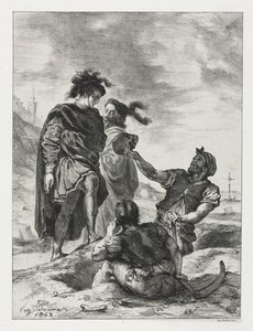 Hamlet: Mezar Kazıcıları ile Hamlet ve Horatio, 1843. by Ferdinand Victor Eugene Delacroix