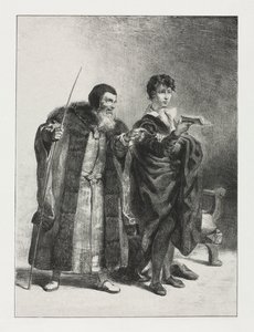Hamlet: Polonius ve Hamlet, 1834. by Ferdinand Victor Eugene Delacroix
