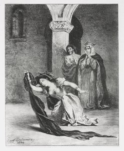Hamlet: Ophelia İlahisi, 1834. by Ferdinand Victor Eugene Delacroix