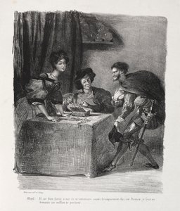 Faust için çizimler: Méphistopheles, Marthe, 1828
