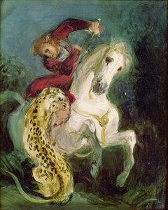 Bir Süvariye Saldıran Jaguar, 1855 dolayları