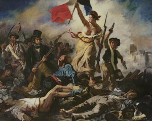 Liberty Leading the People, 28 Temmuz 1830, c.1830-31 (tuval üzerine yağlı boya) (detay için bkz. 95120) by Ferdinand Victor Eugene Delacroix