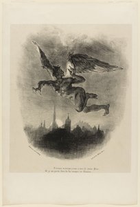 Mefistofeles havada (Faust'tan ön cephe) by Ferdinand Victor Eugene Delacroix