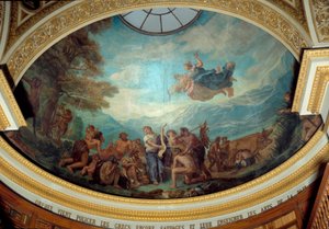 Orphee hala vahşi Yunanlıları denetlemeye gelir ve barış sanatlarını öğretir Eugene Delacroix (1798-1863) tarafından Ulusal Meclis kütüphanesinin (Palais Bourbon) 1843 Paris kubbesini süsleyen fresk by Ferdinand Victor Eugene Delacroix