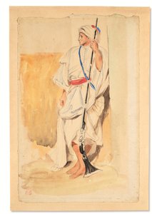 Ayakta Arap (kağıt üzerine suluboya ve guaj) by Ferdinand Victor Eugene Delacroix