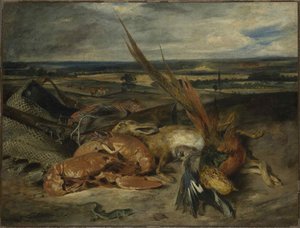 Bir Istakoz ile Natürmort, 1827. by Ferdinand Victor Eugene Delacroix