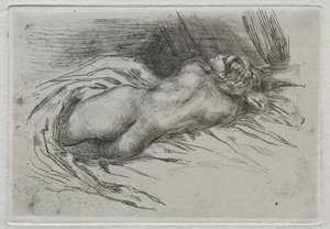 Arkadan Görülen Bir Kadının İncelenmesi, 1833. by Ferdinand Victor Eugene Delacroix