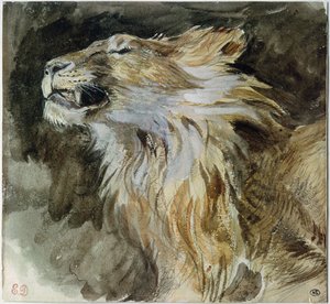 Aslan Başı (kağıt üzerine sulu boya)