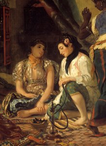 Cezayirli kadınlar Detay dairelerinde. Eugene Delacroix tarafından yapılan boyama by Ferdinand Victor Eugene Delacroix