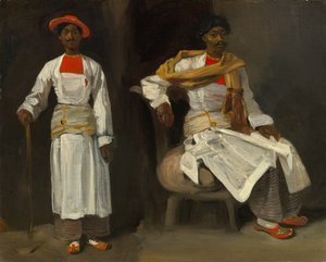 Kalküta'dan Bir Kızılderilinin İki Çalışması, c. 1823-24 (tuval üzerine yağlı boya) by Ferdinand Victor Eugene Delacroix