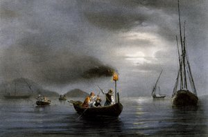 Balıkçı lambasıyla gece balıkçılığı, Ferdinand Perrot