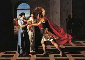 Andromache, Scaean Kapısında Hector'u yakalıyor by Ferdinando Castelli