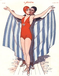 'Le Sourire' ön kapağı, Temmuz 1929 (renkli taş baskı) by Fernand Couderc