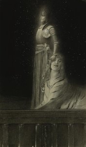 Avec Verhaeren: Verhaeren ile Un Ange: Bir Melek, 1889. by Fernand Khnopff