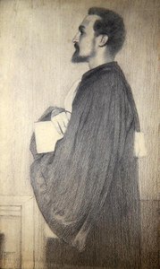 Bir Adamın Portresi (kağıt üzerine kurşun kalem) by Fernand Khnopff