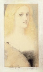 Venedik Belleği (tuval üzerine pastel ve kurşun kalem) by Fernand Khnopff