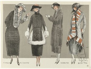 Gazette du Bon Ton, 1920 - No. 7, Croquis Pl XXXIV: Değer / Bira / Değer (nesne üzerindeki başlık)