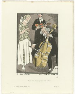 Gazette du Bon Ton, 1920 - No. 9, Pl. 66: O Maitre el Relicario / Kurdele ile süslenmiş akşam yemeği elbisesi (nesne üzerindeki başlık)