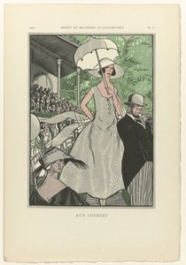 Günümüzün Moda ve Görgü Kuralları, 1922, Pl. 5: Yarışlarda by Fernand Siméon