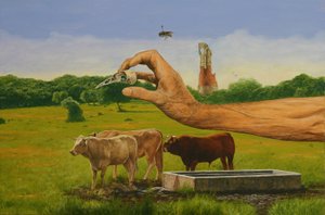 İnekler ile natürmort by Fernando Aznar Cenamor