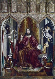 The Blessing Christ (panelde karma yöntem, c.1494-1496) by Fernando Gallego