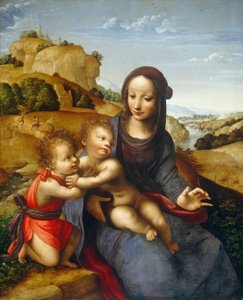 Bebek Aziz John ile Madonna ve Çocuk by Fernando Yáñez de la Almedina