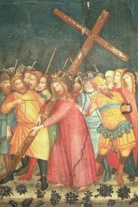 Calvary Yolunda Haçını Taşıyan İsa (fresk)